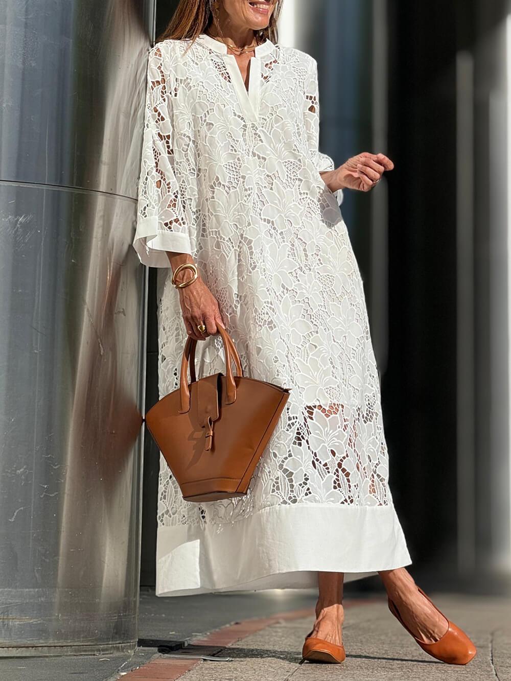 Flower Lace Midi Dress