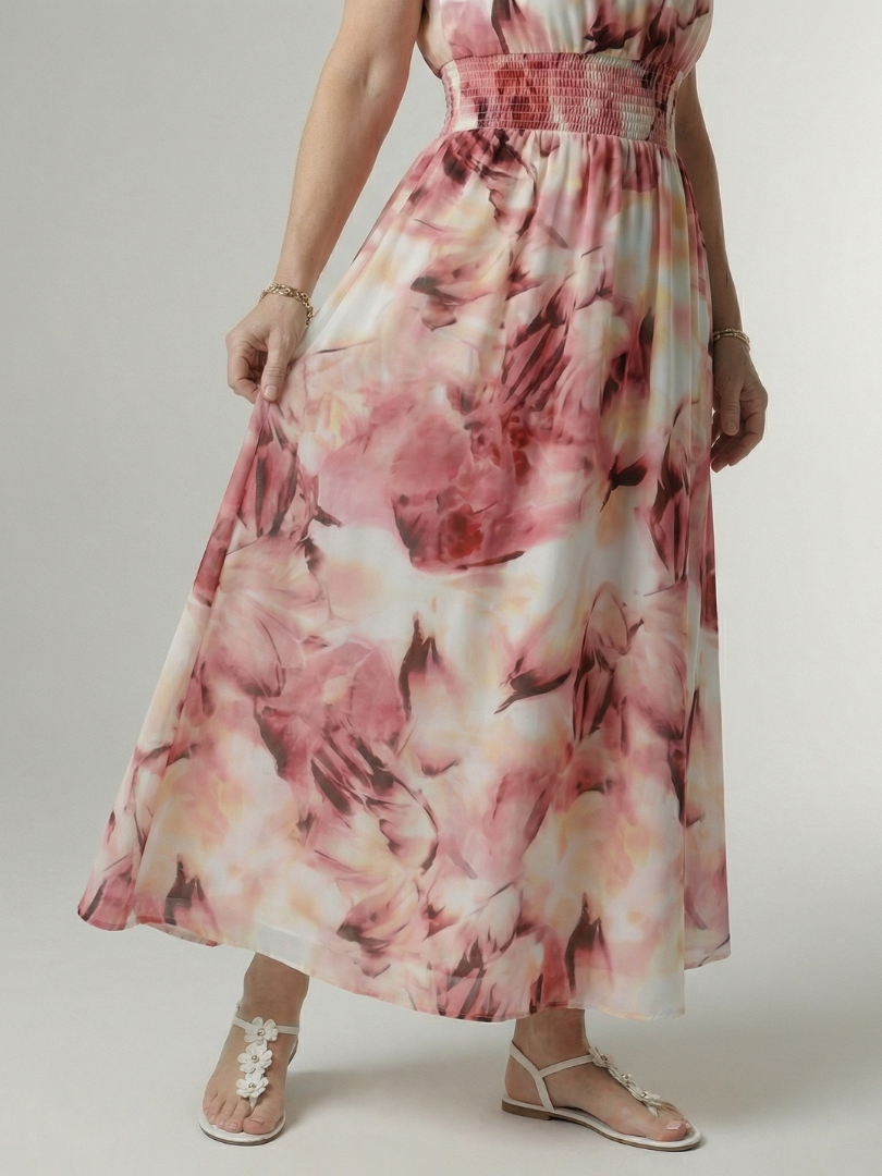 JEAN | GATHERED HALTER MIDI DRESS