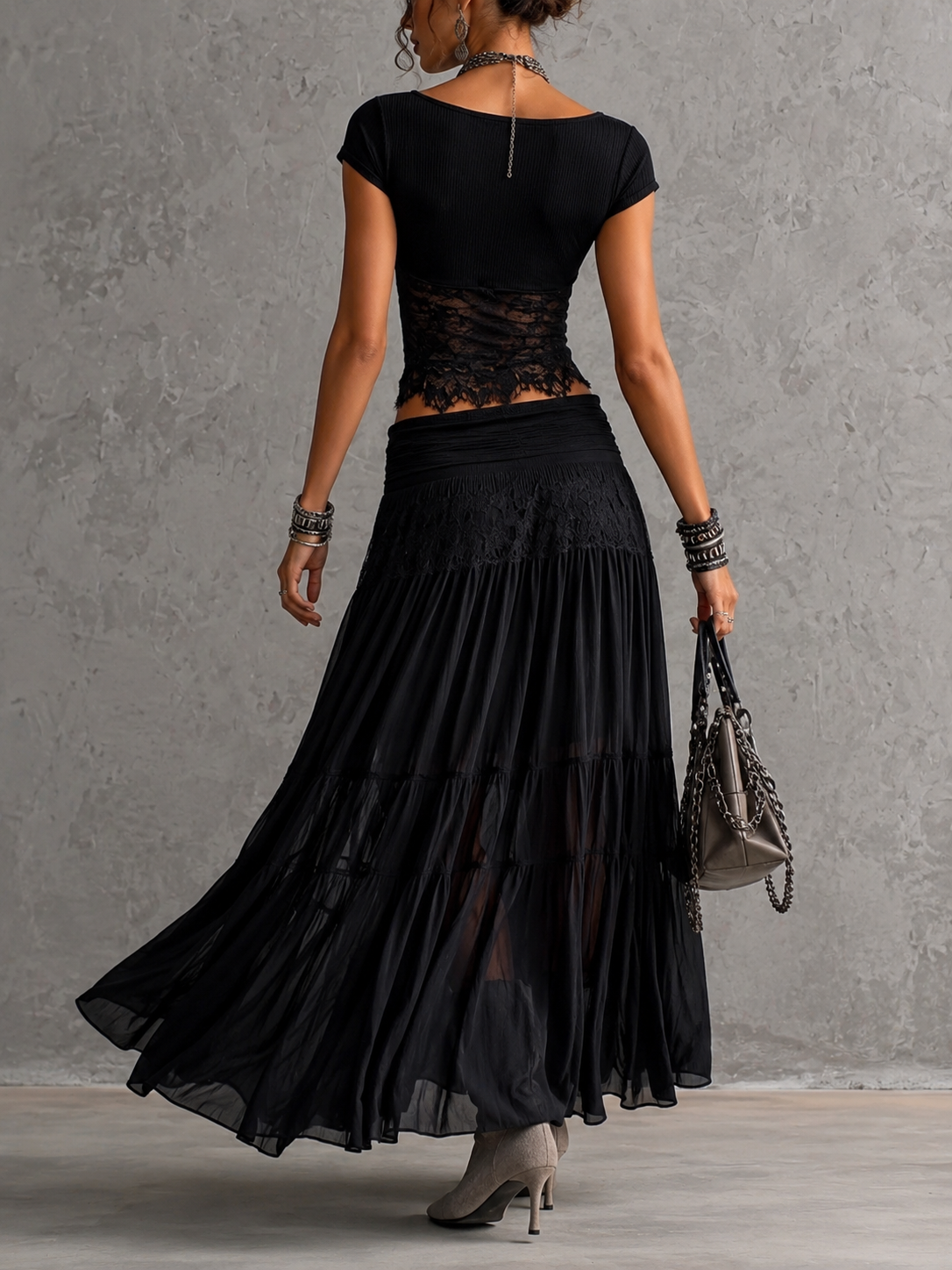 ROSINA | COMPLETO ELEGANTE CON GONNA MAXI