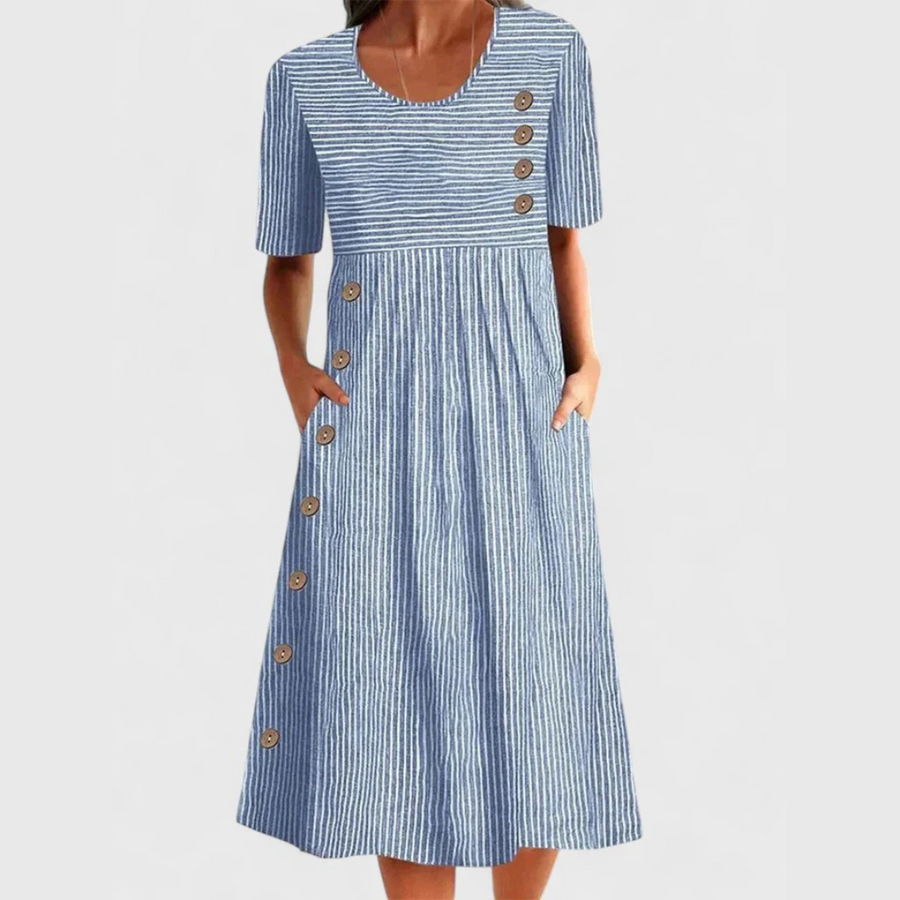 DAISY | BREATHABLE STRIPE MIDI DRESS