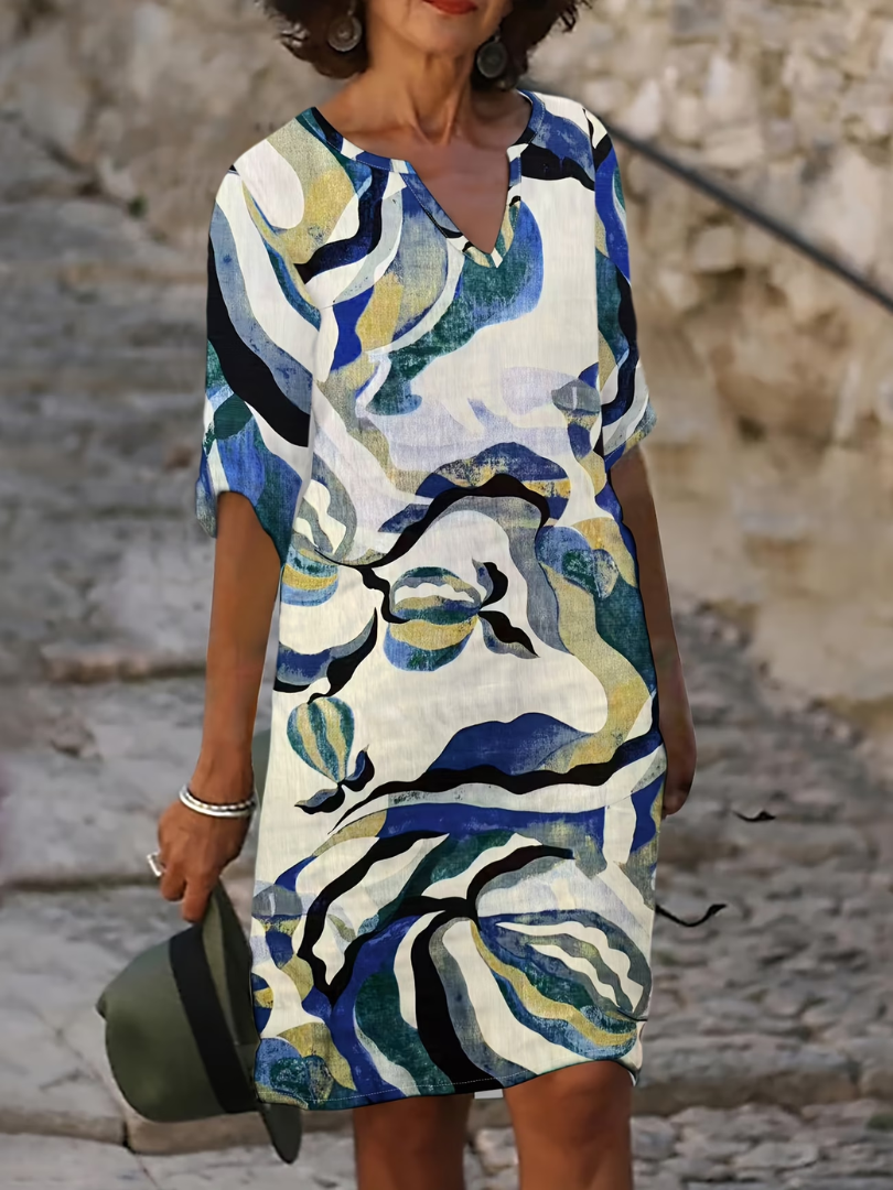 MARGARET | ABSTRACT PRINT SUMMER DRESS