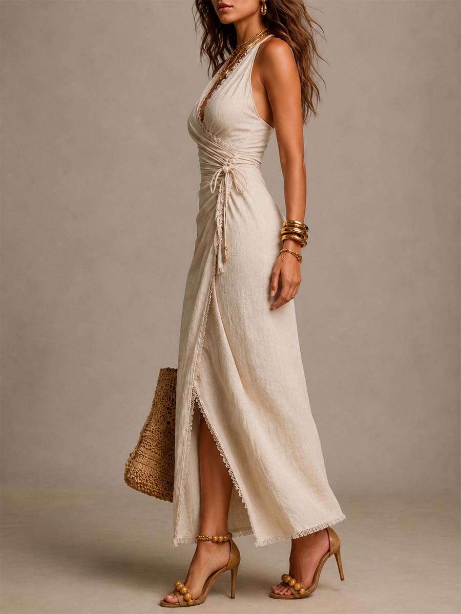 Maeve Wrap-Front Midi Dress