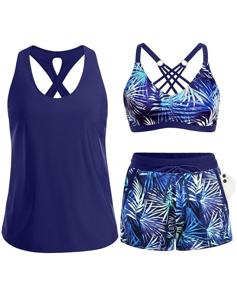 HARPER | THREE-PIECE TANKINI & COVER-UP SET