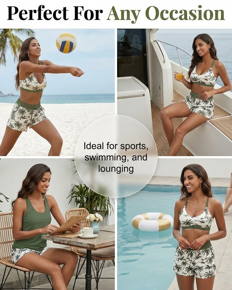 HARPER | THREE-PIECE TANKINI & COVER-UP SET