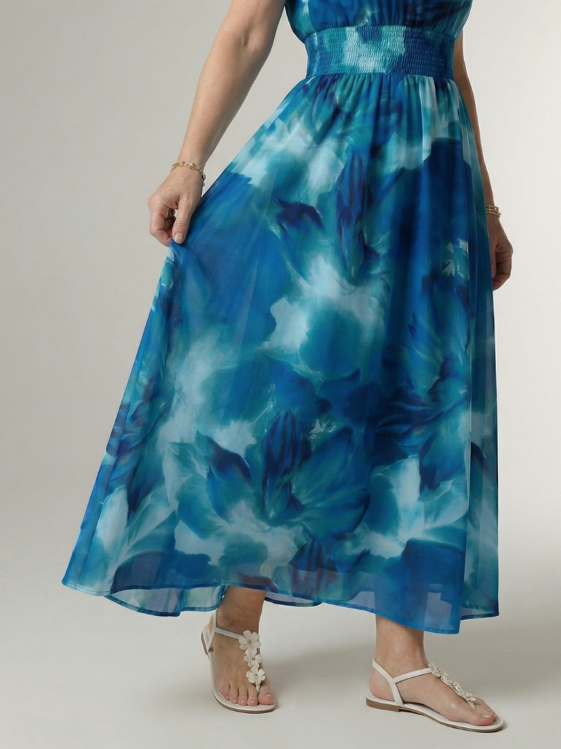 JEAN | GATHERED HALTER MIDI DRESS