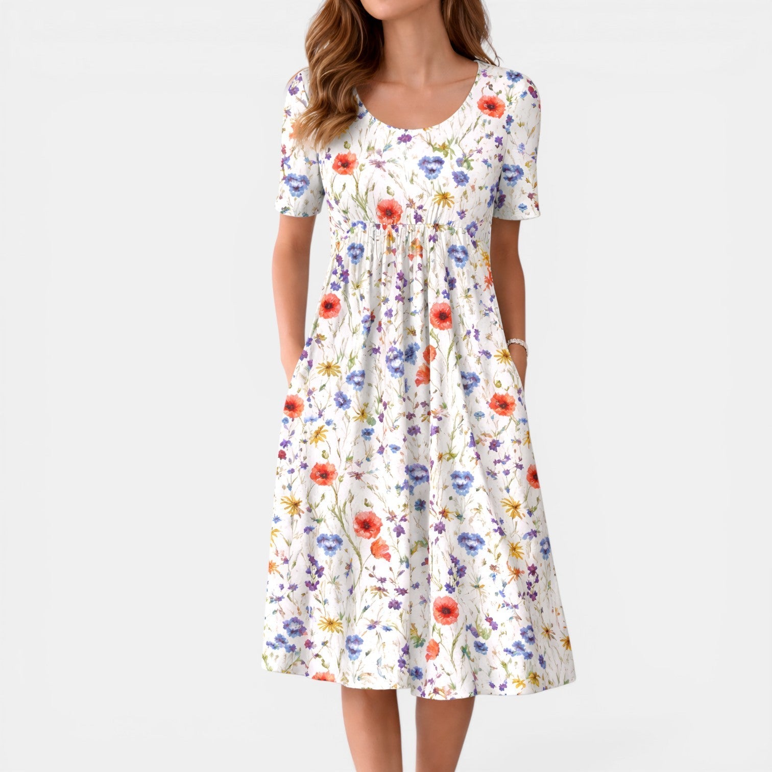 Short Sleeve Midi Dress