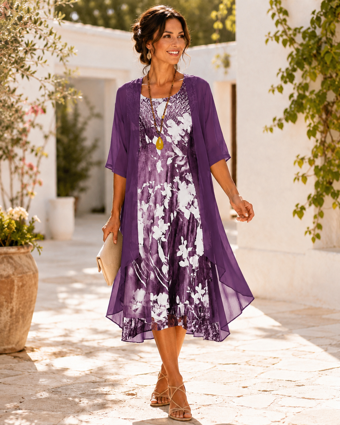 MARGARET | BREEZY TWO-LAYER FLORAL DRESS