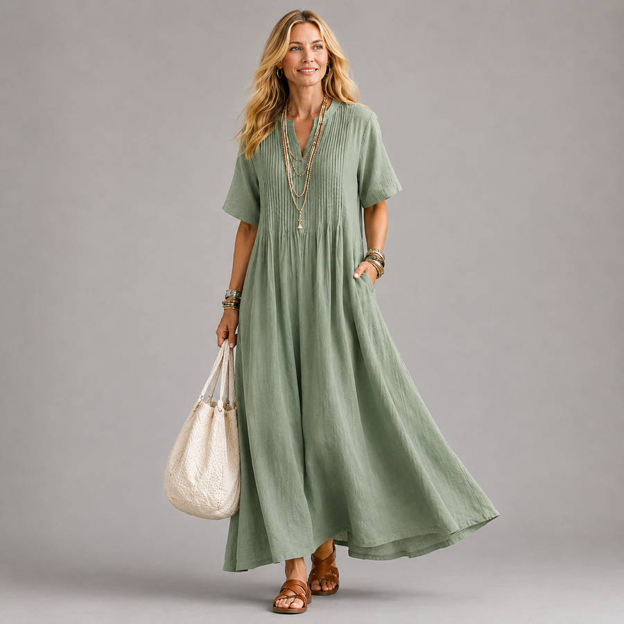 TERESA | PLEATED MIDI DRESS