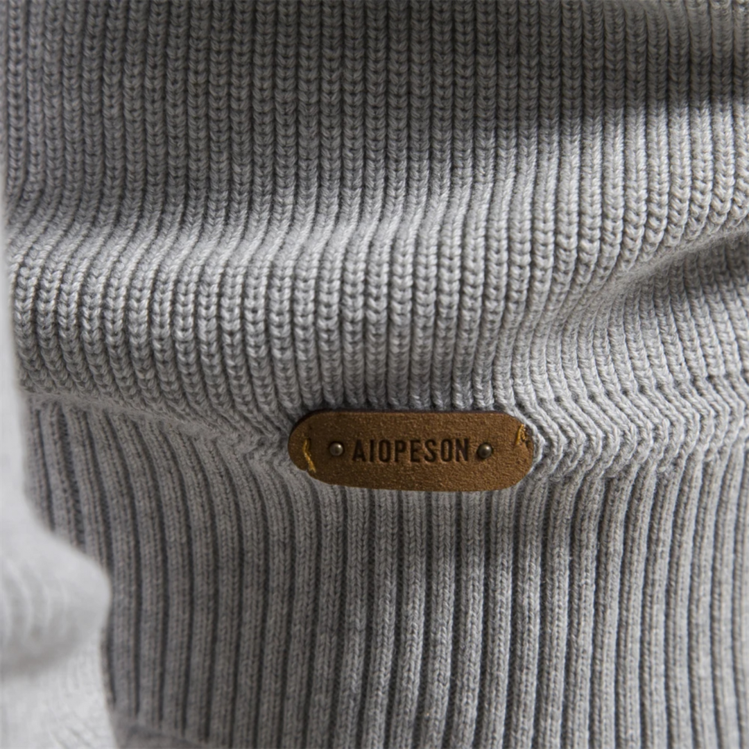 Men's Pullover High-Collar Sweater | Half Zipper