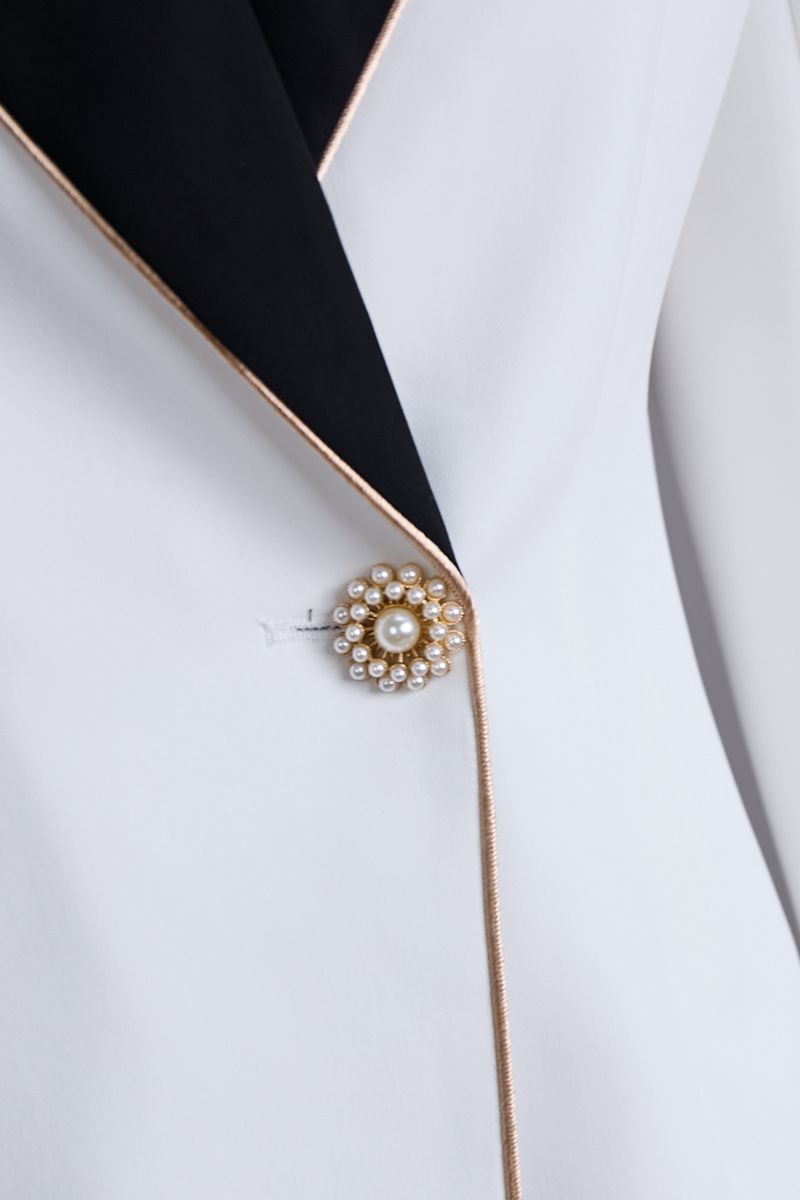 Women’s Asymmetrical Blazer | Contrast Lapel