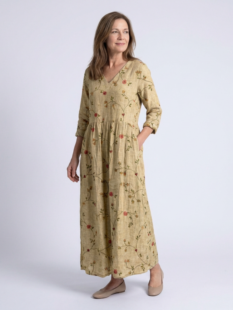 MARGARET | FLORAL V-NECK MAXI DRESS