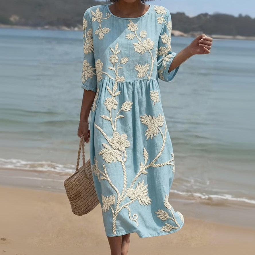 Tummy Safe Floral Midi Dress