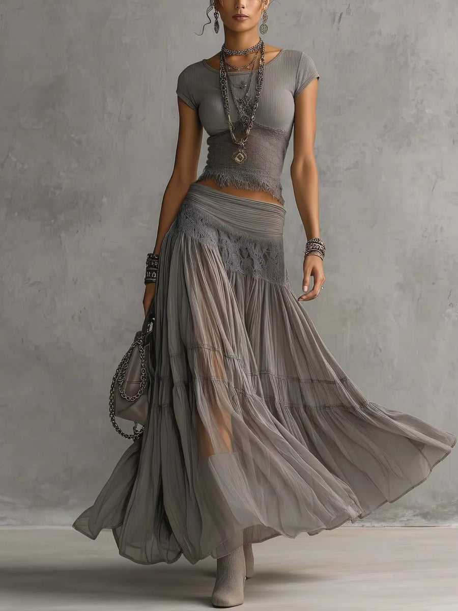 ROSINA | COMPLETO ELEGANTE CON GONNA MAXI
