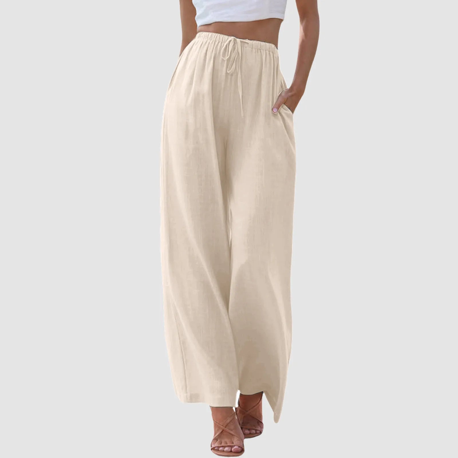 Varel | Pantaloni a vita alta con gamba larga