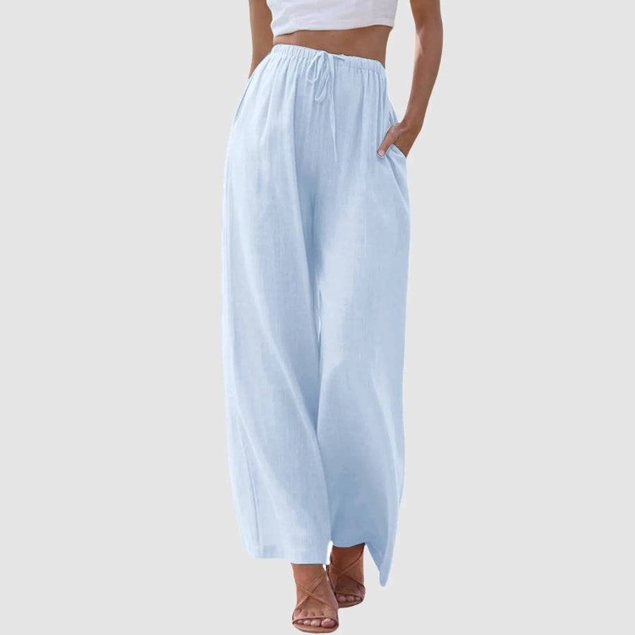 Varel | Pantaloni a vita alta con gamba larga