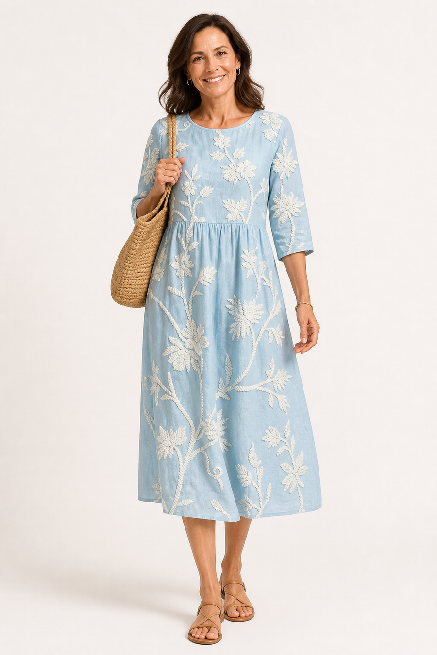 Tummy Safe Floral Midi Dress