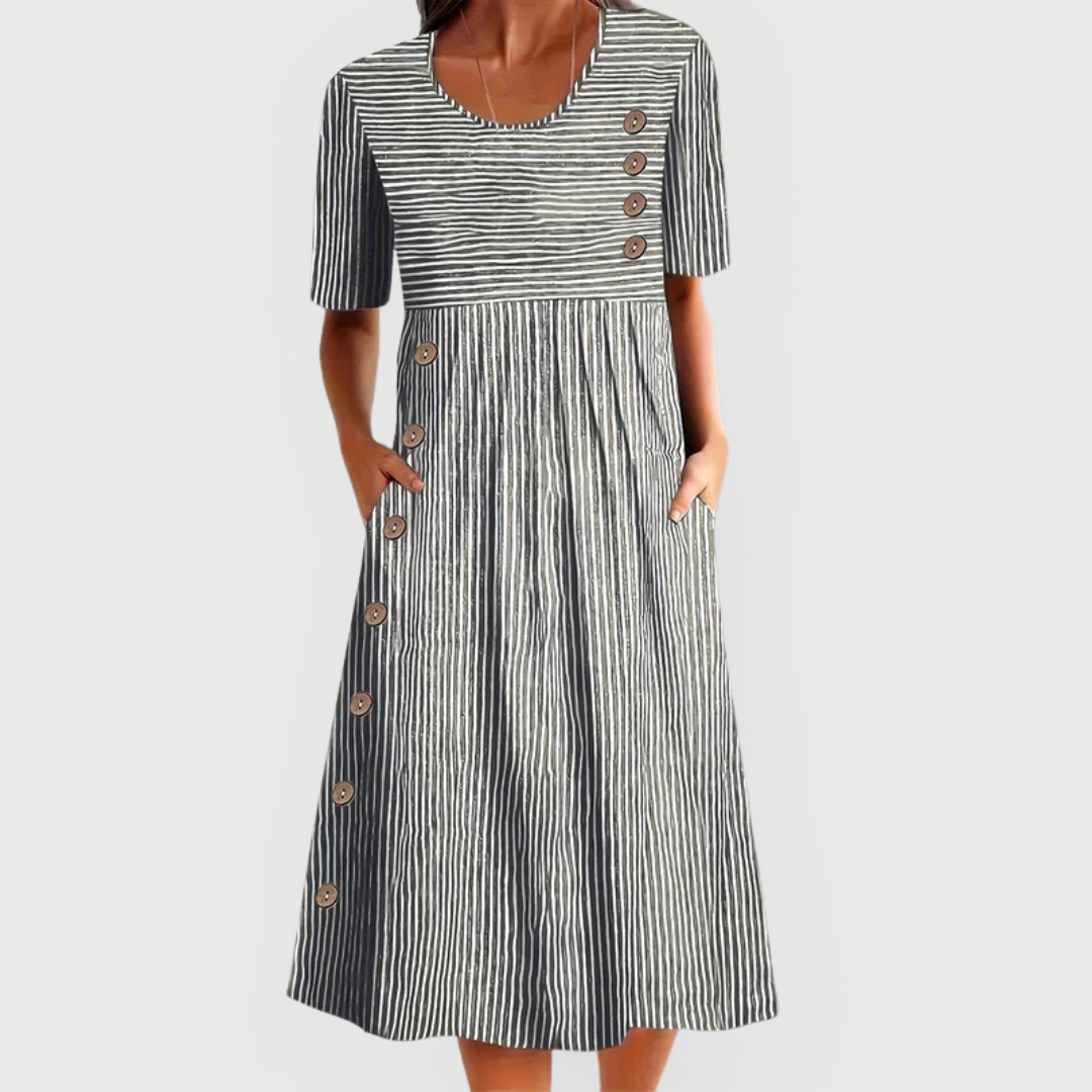DAISY | BREATHABLE STRIPE MIDI DRESS