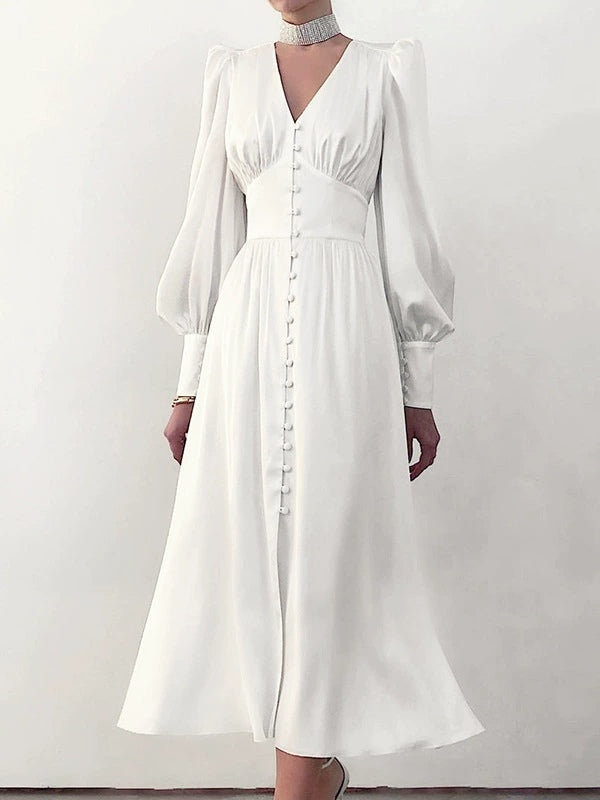 V Neck Midi Dress