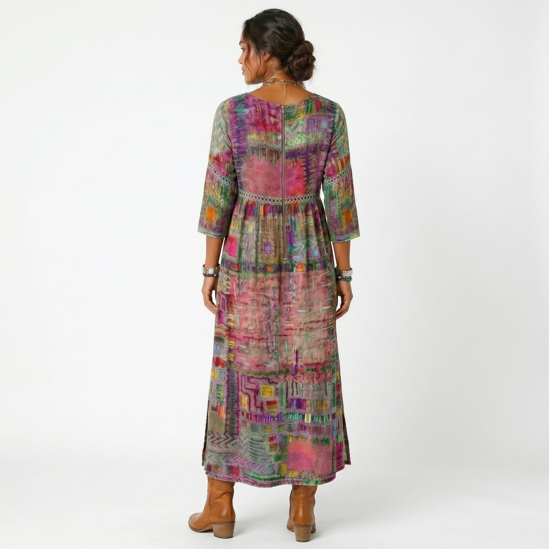 Amélia | Abito Midi Stampa Astratta