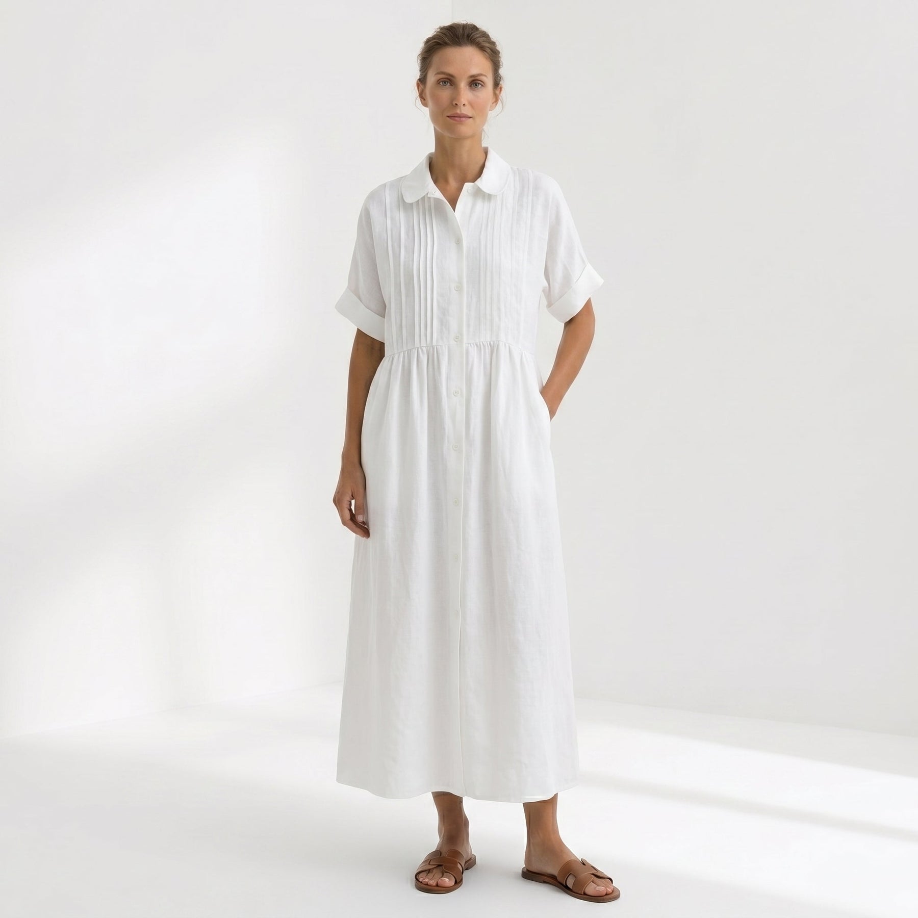 Helena | Abito Pieghe Bottoni