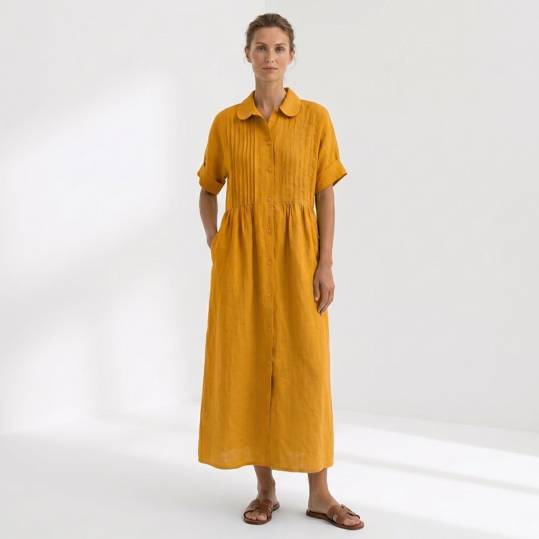 Helena | Abito Pieghe Bottoni