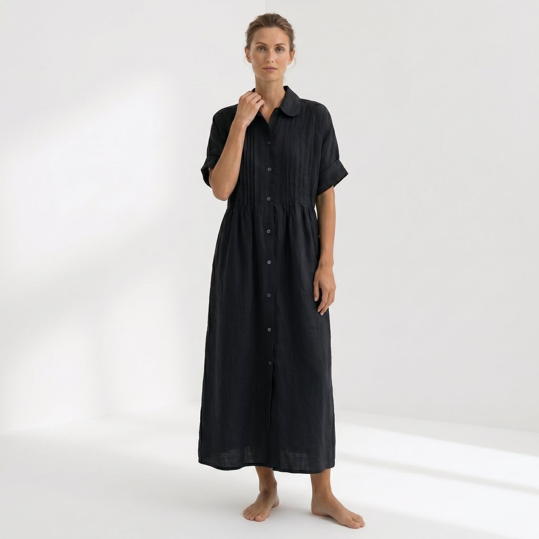 Helena | Abito Pieghe Bottoni