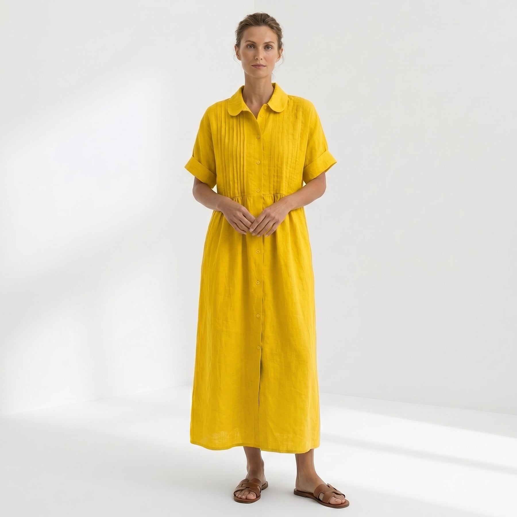Helena | Abito Pieghe Bottoni