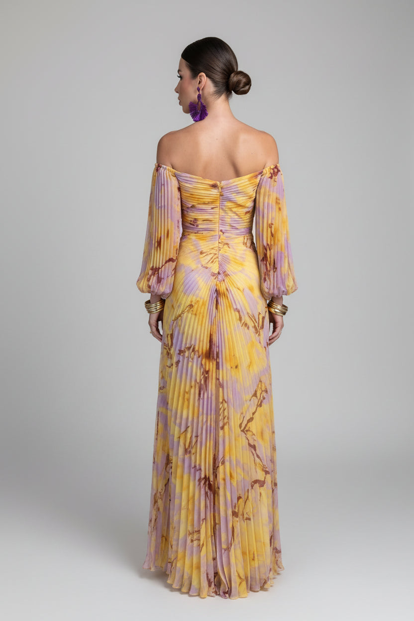Gregoria™ | Abito lungo a fiori con scollatura profonda