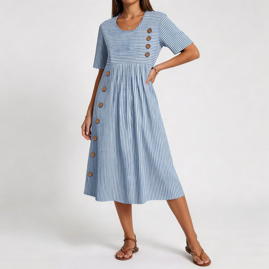 DAISY | BREATHABLE STRIPE MIDI DRESS