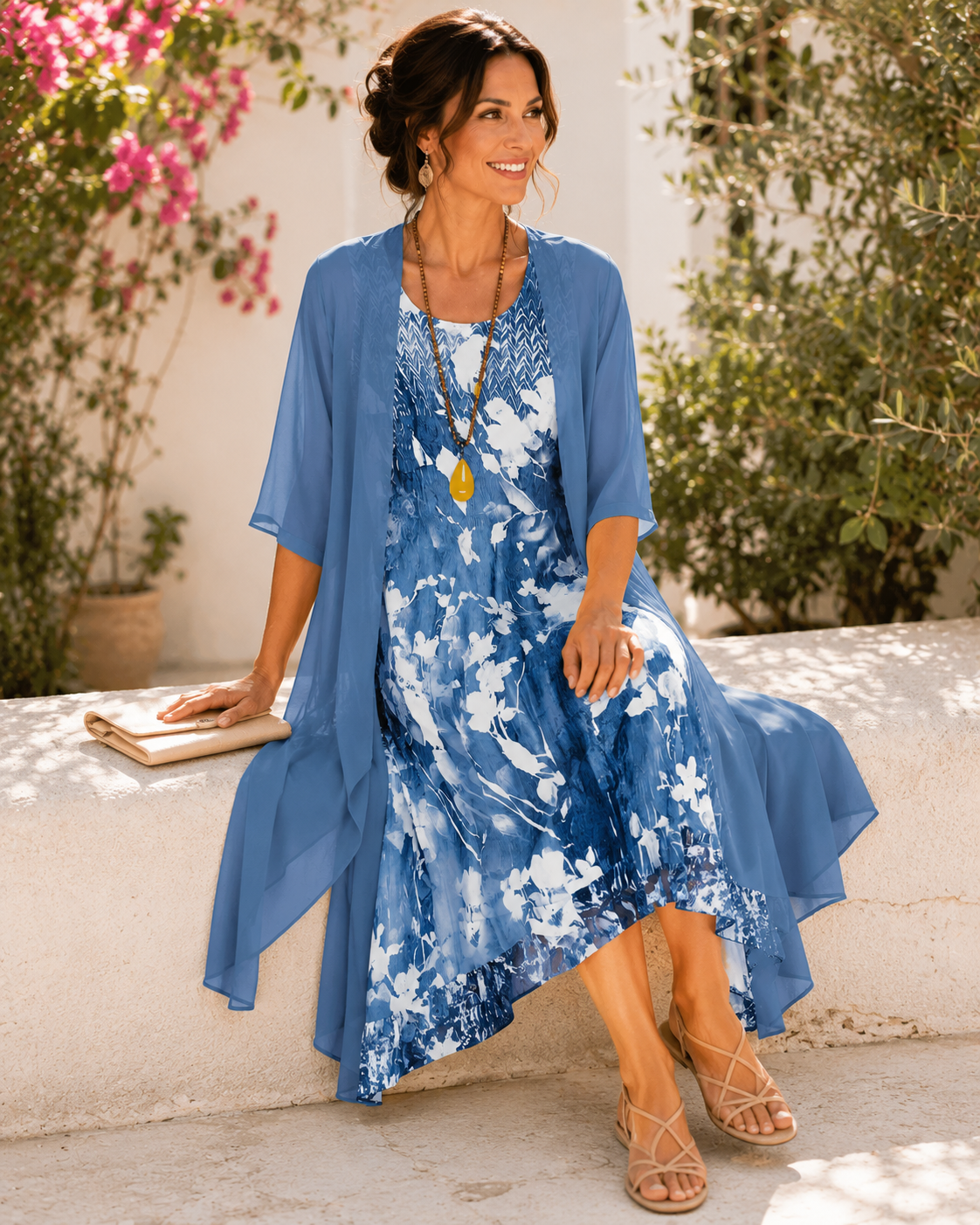 MARGARET | BREEZY TWO-LAYER FLORAL DRESS
